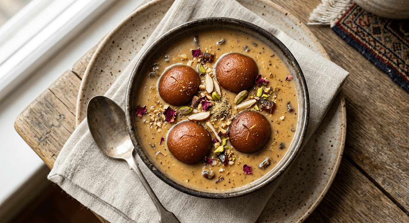 Jaggery and Date Jamun Kheer
