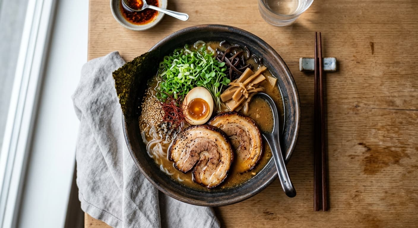Japanese Chashu Pork Ramen (Low-Carb Style)