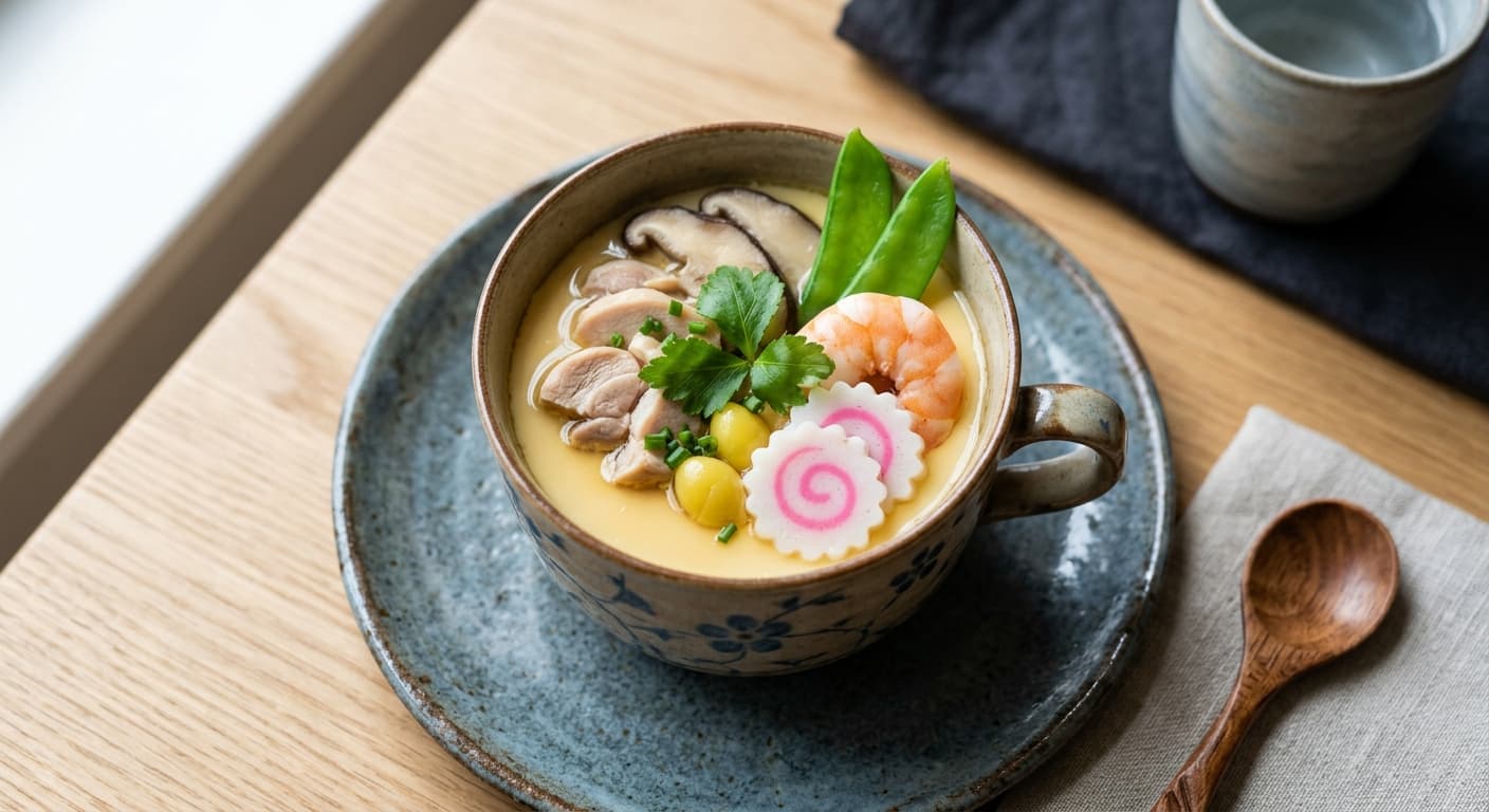 Japanese Chawanmushi with Dashi-Poached Chicken