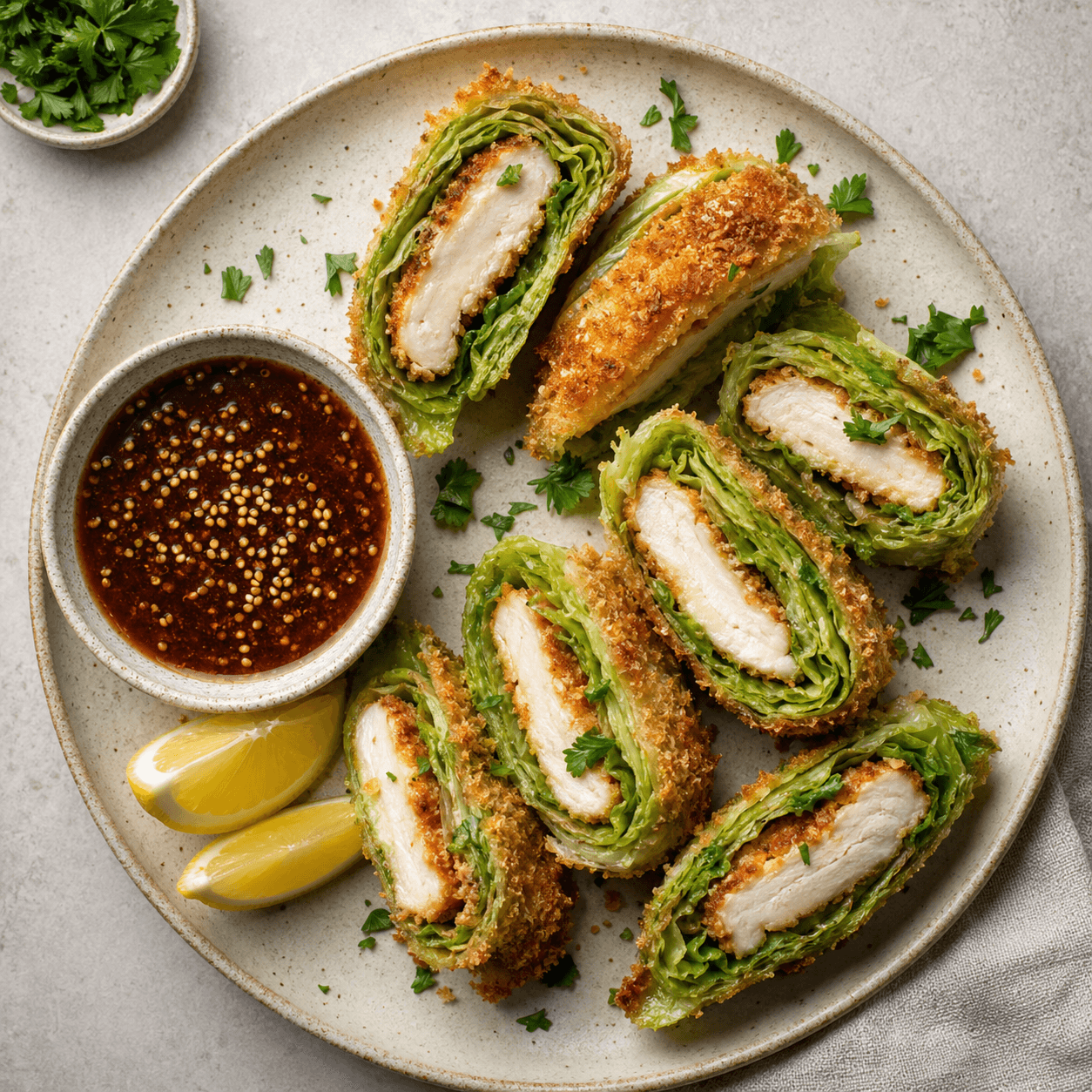 Japanese Chicken Katsu-Style Lettuce Cutlets (Low-Carb)