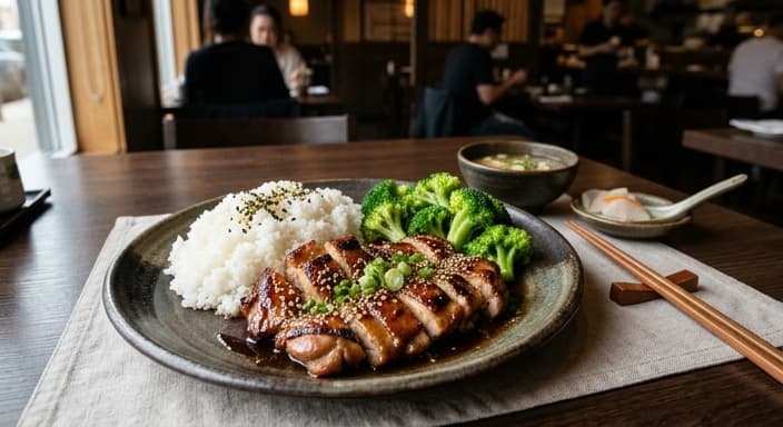 Japanese Chicken Teriyaki with Broccoli and Rice