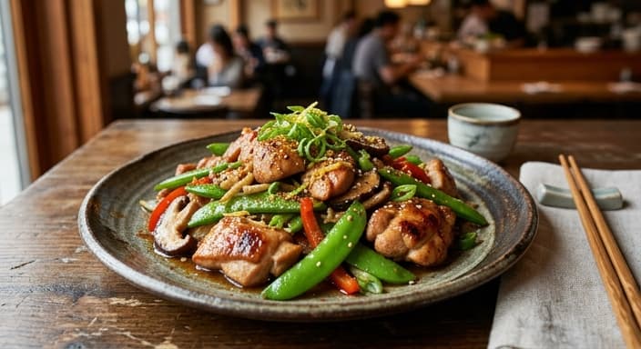 Japanese Chicken Yuzu-Style Stir-Fry with Snap Peas