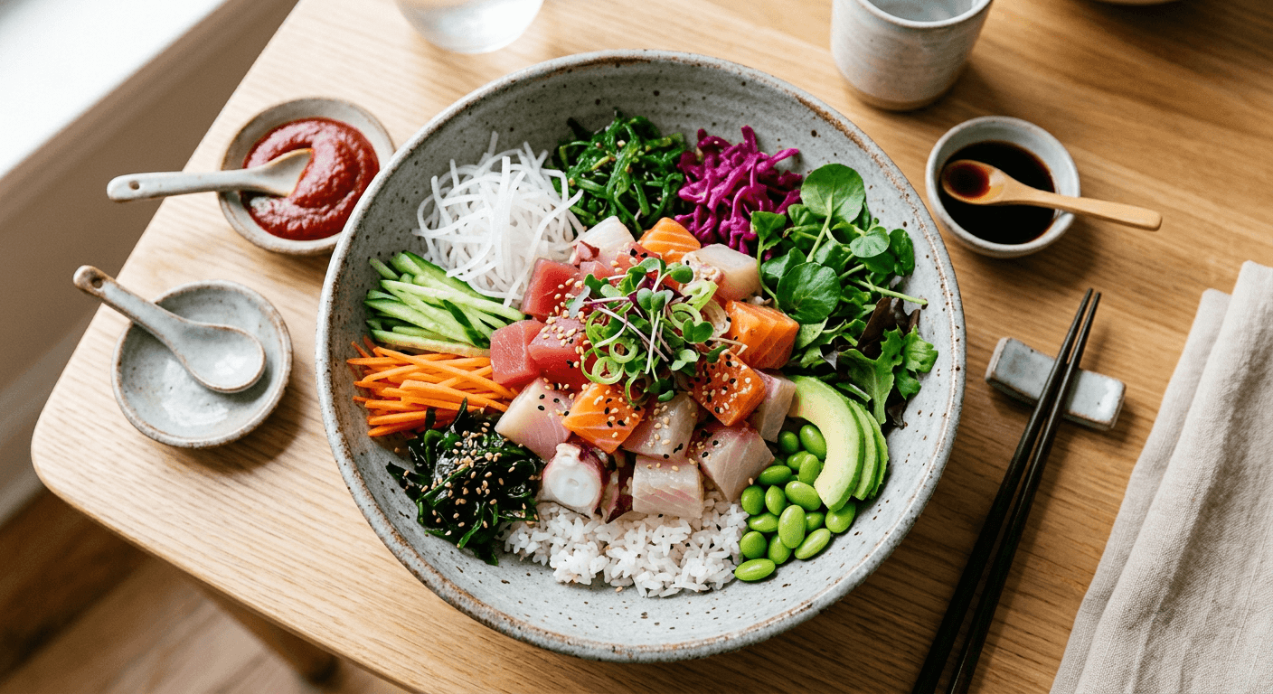 Japanese-Fusion Sashimi Bibimbap (Hoedeopbap)