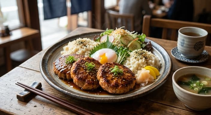 Japanese Low-Carb Breakfast Salmon-Style Patties (No Fish) with Miso-Style Glaze (No Soy)