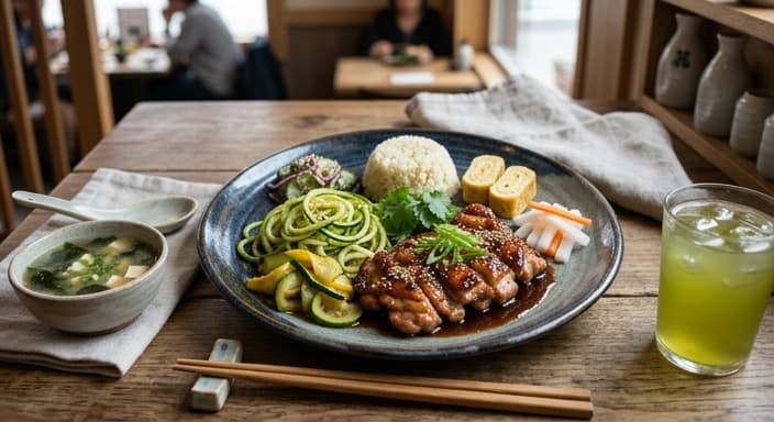 Japanese Low-Carb Salmon-Style Tuna-Free Breakfast (Chicken Teriyaki Zucchini)