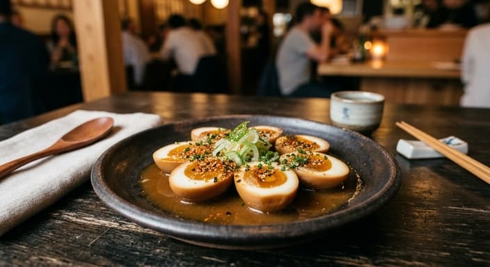 Japanese Miso-Butter Quail Eggs with Shichimi-Like Spice