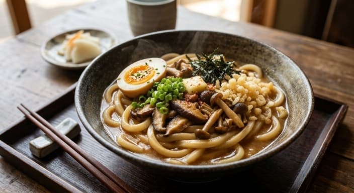 Japanese Miso-Butter Udon with Mushrooms