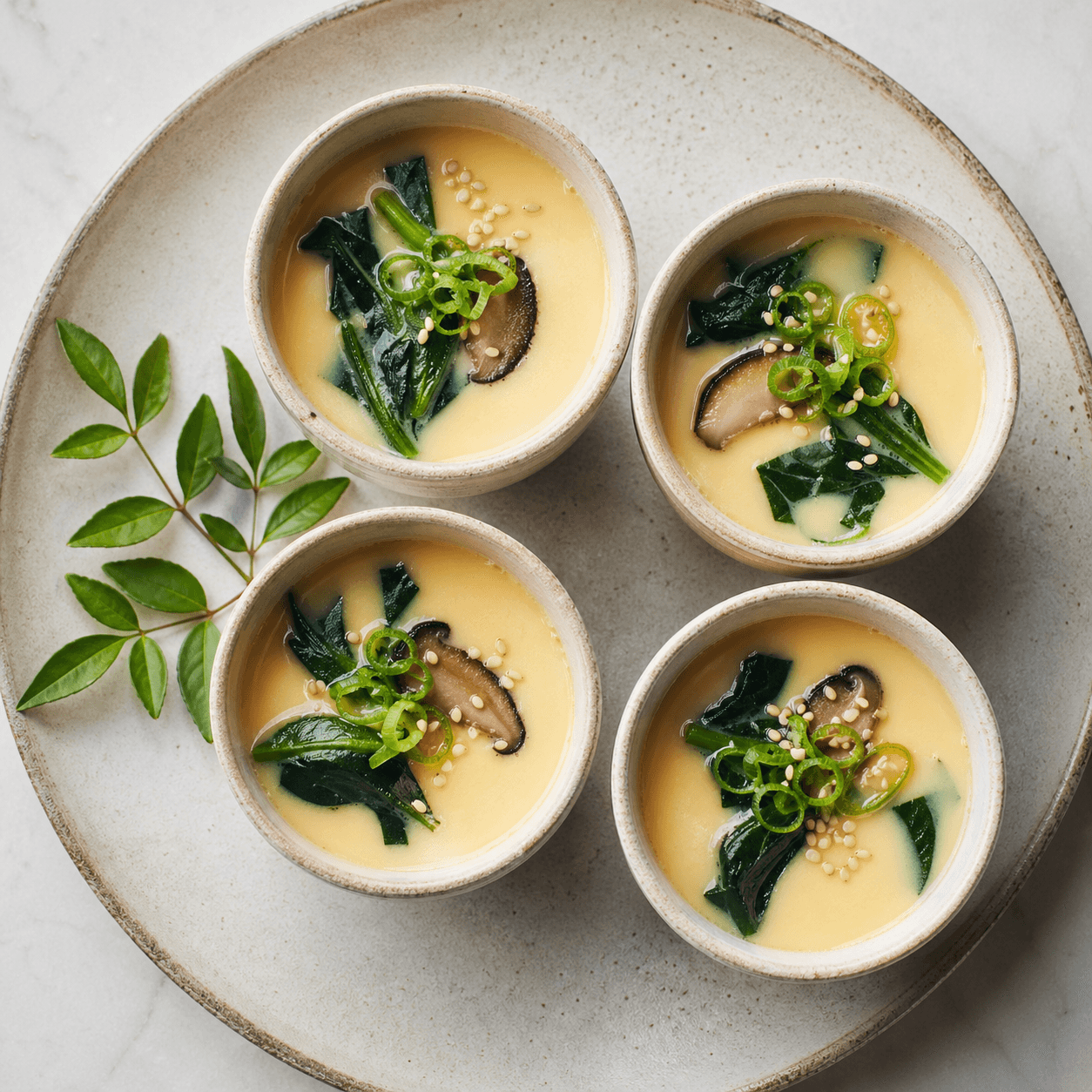 Japanese Miso Spinach Egg Custard Cups (Chawanmushi-Style)