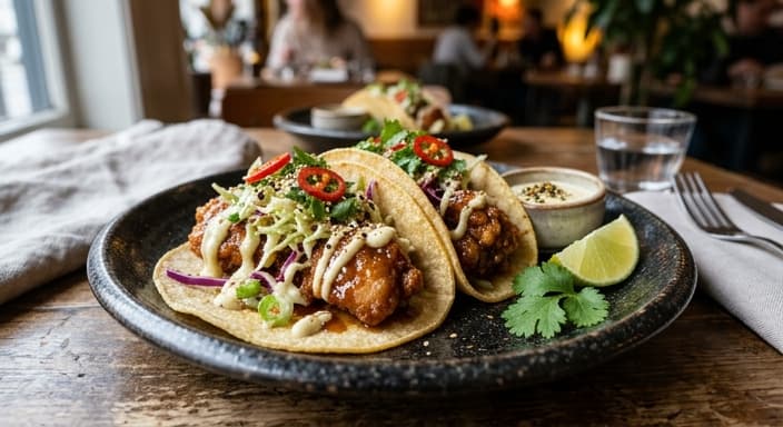 Japanese-Style Chicken Tacos with Lime Mayo