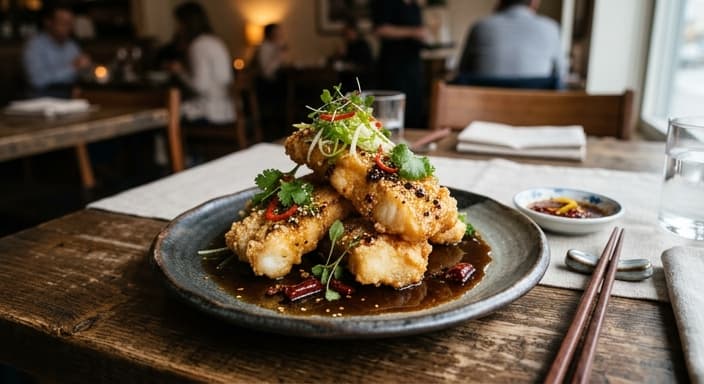 Japanese-Style Crispy Szechuan Fish with Yuzu-Citrus Soy
