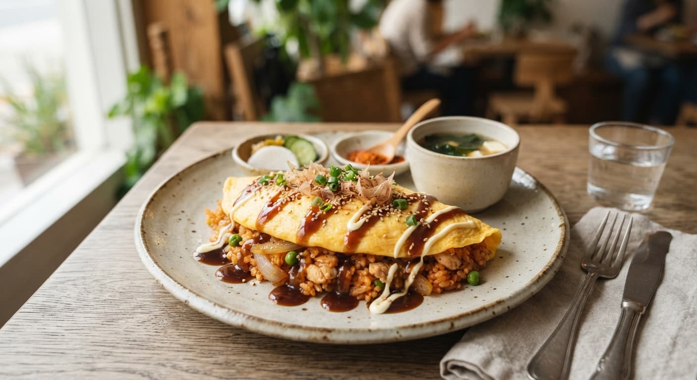 Japanese-Style Egg and Rice Breakfast Wrap