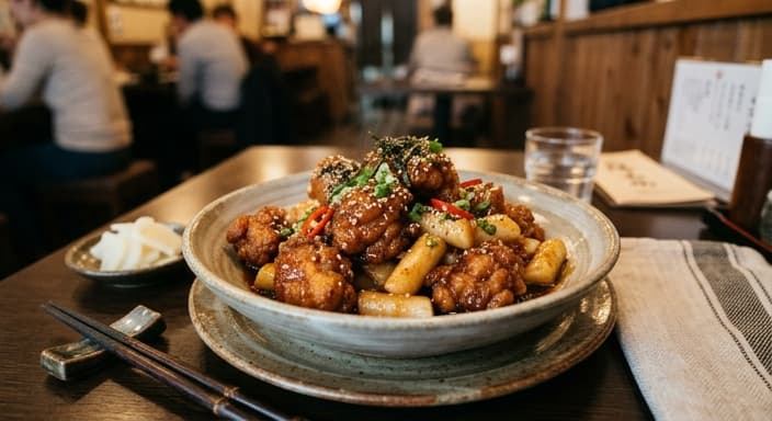 Japanese-Style Teriyaki Chicken Gangjung with Konjac Rice Cakes