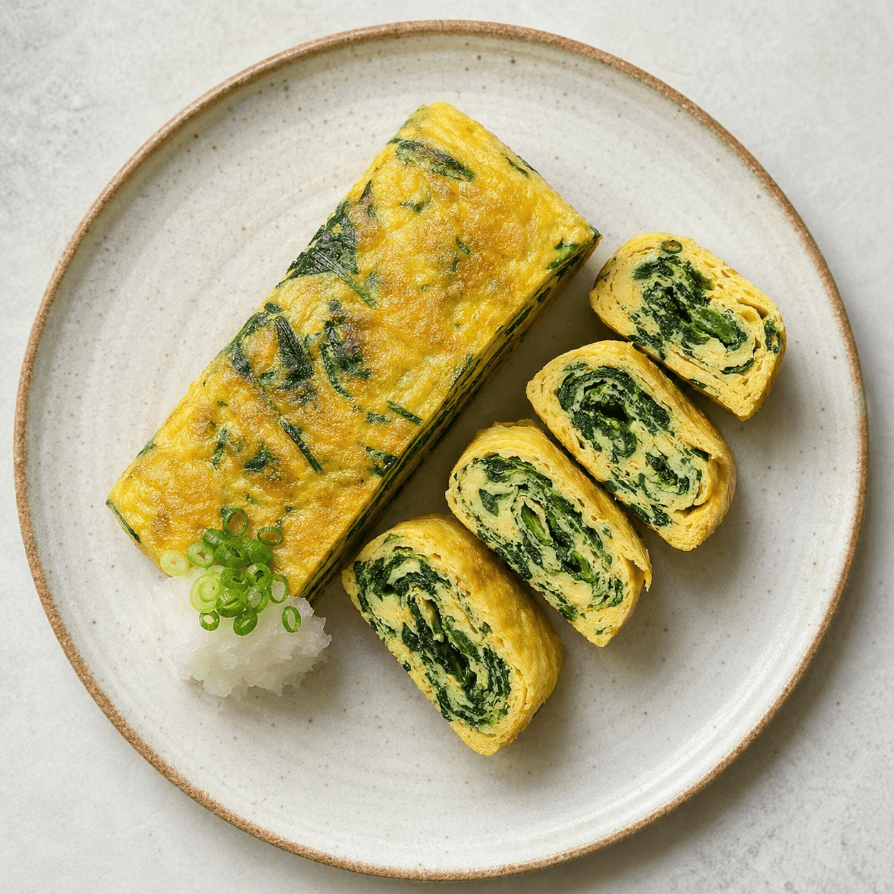 Japanese Tamagoyaki-Style Spinach Omelet (Low-Carb)