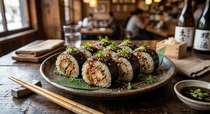 Japanese Teriyaki Turkey Rice Nori Bites