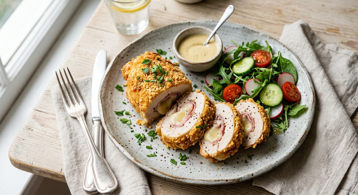 Keto Egg-Crusted Chicken Cordon Bleu