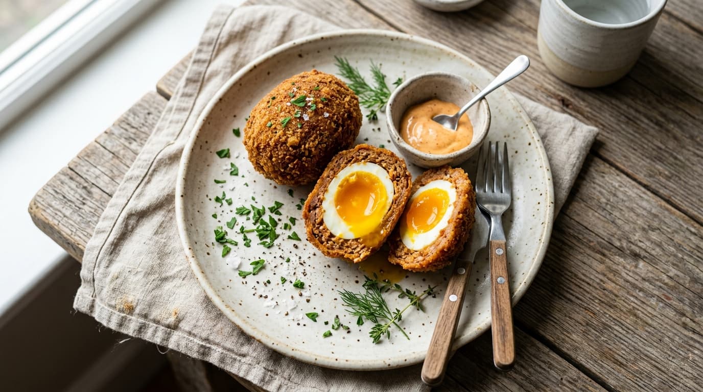 Keto Scotch Eggs with Chorizo Crust