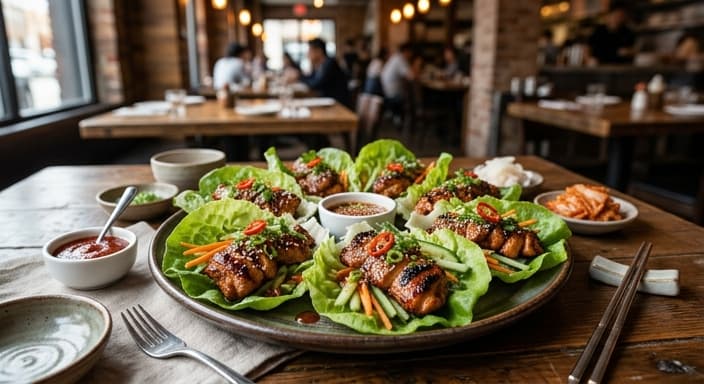 Korean BBQ-Style Chicken Lettuce Wraps