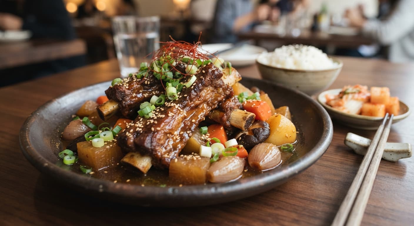 Korean Braised Spareribs in Soy‑Ginger Reduction