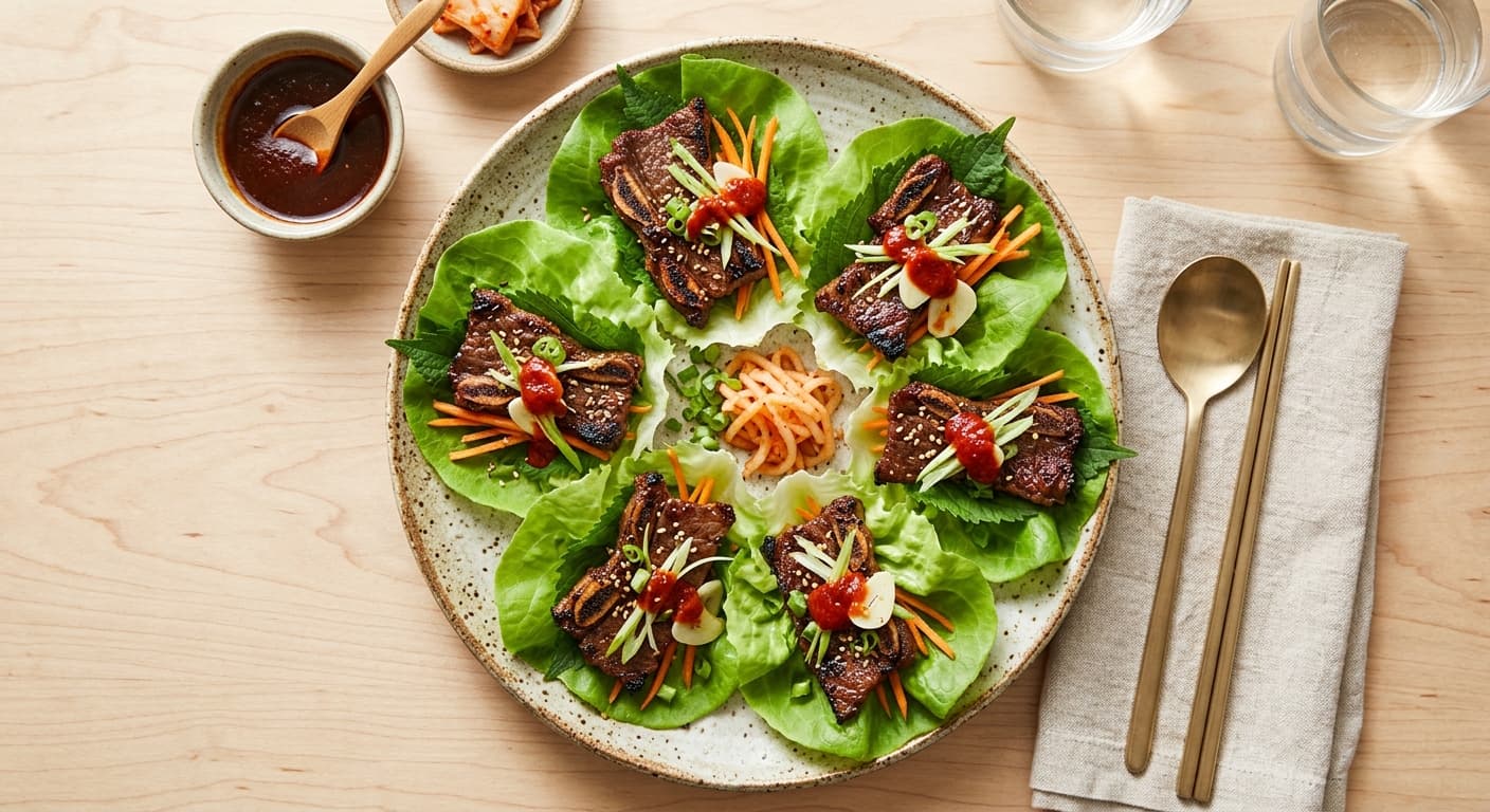 Korean Galbi-Style Short Rib Lettuce Wraps