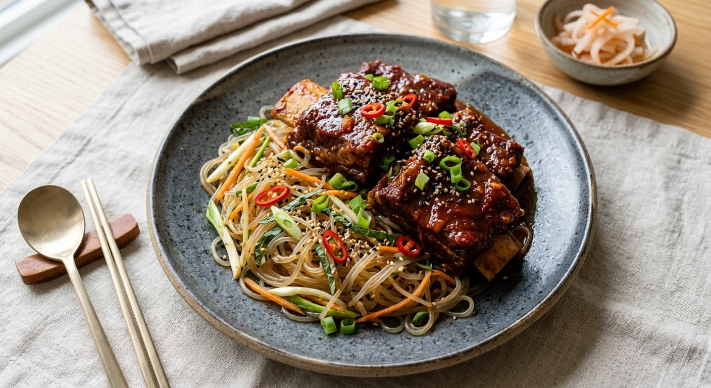 Korean Gochujang Braised Short Rib with Kelp Noodles