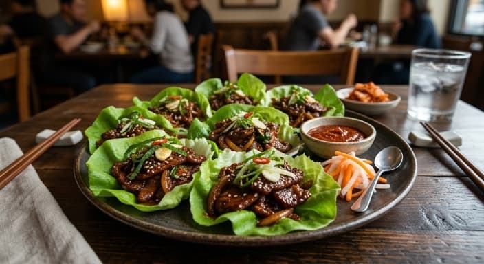 Korean Gochujang Bulgogi-Style Beef Lettuce Wraps