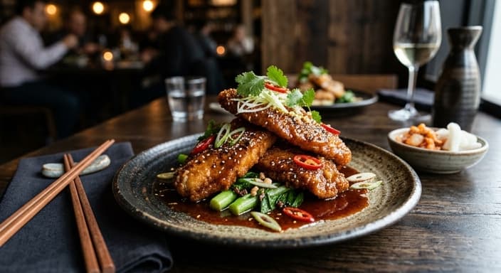 Korean-Inspired Szechuan Crispy Fish with Gochujang Vinegar Glaze