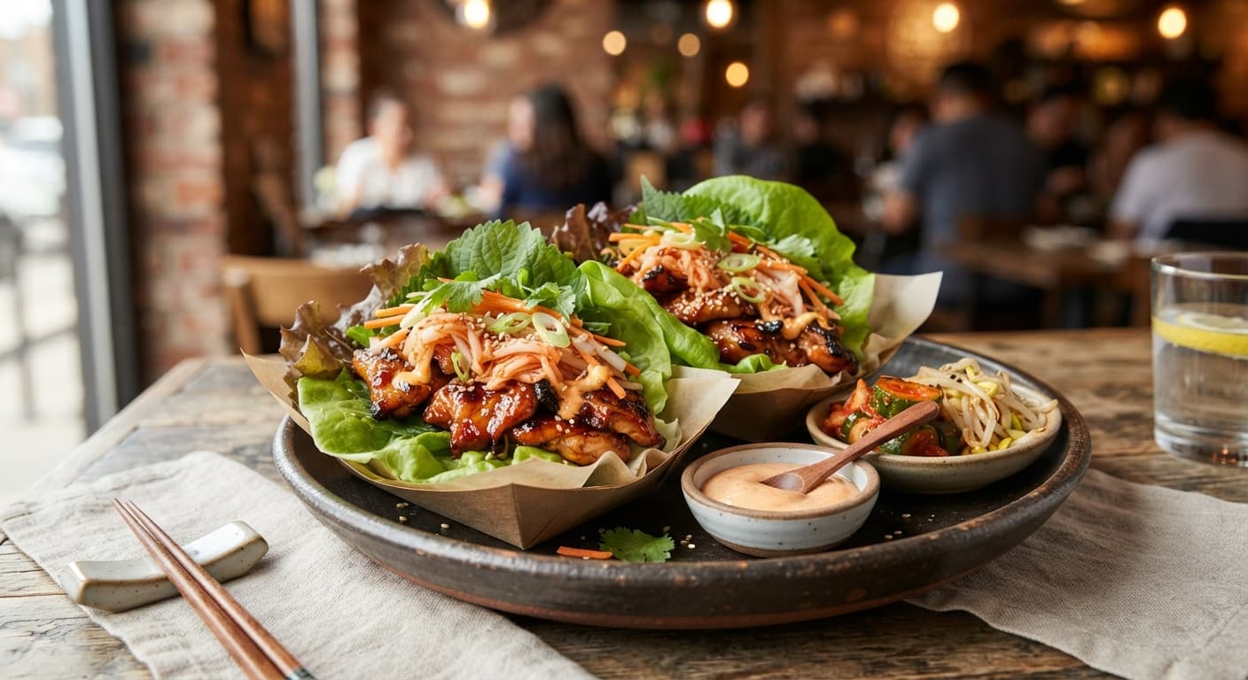 Korean Lettuce-Wrapped Chicken Bulgogi Sandwich