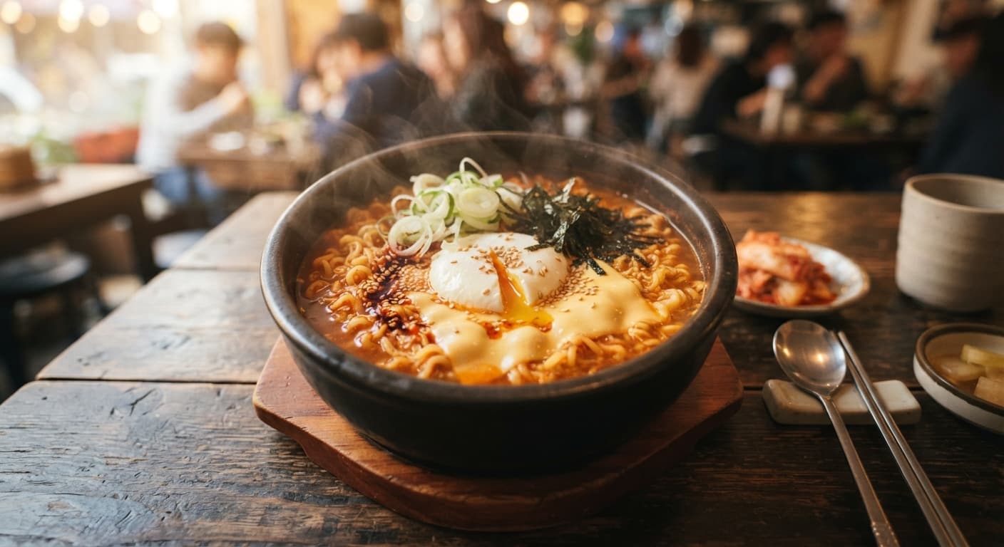Korean Ramyun with Egg and Cheese
