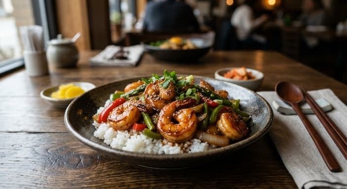 Korean Soy-Garlic Shrimp Stir-Fry