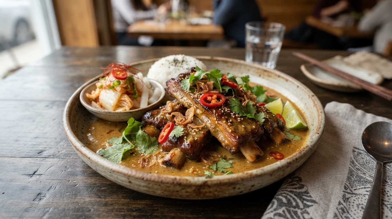 Korean Spareribs in Coconut‑Soy Curry (Thai‑Korean Fusion)