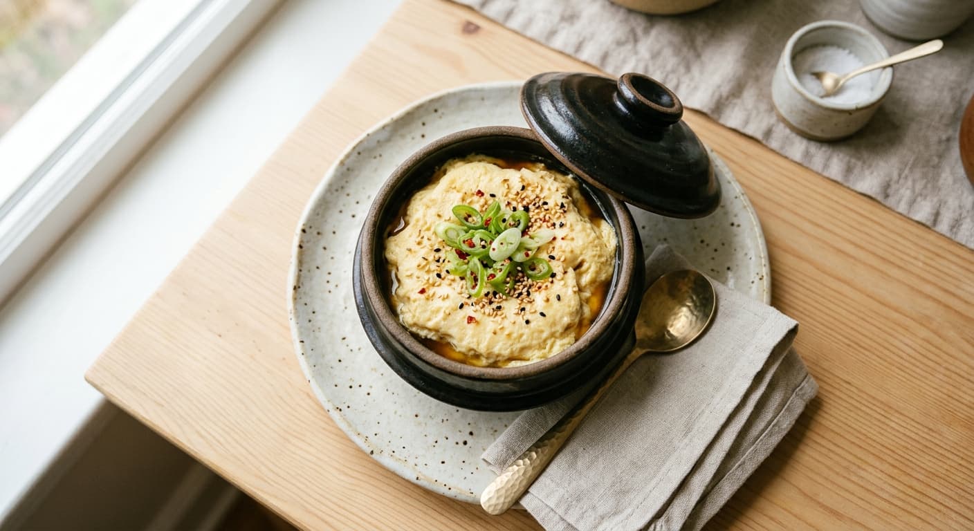 Korean Steamed Egg (Gyeran-jjim) with Bone Broth