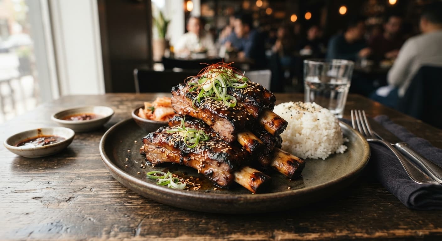 Korean‑Style Spareribs with Miso‑Garlic Glaze (Japanese Fusion)