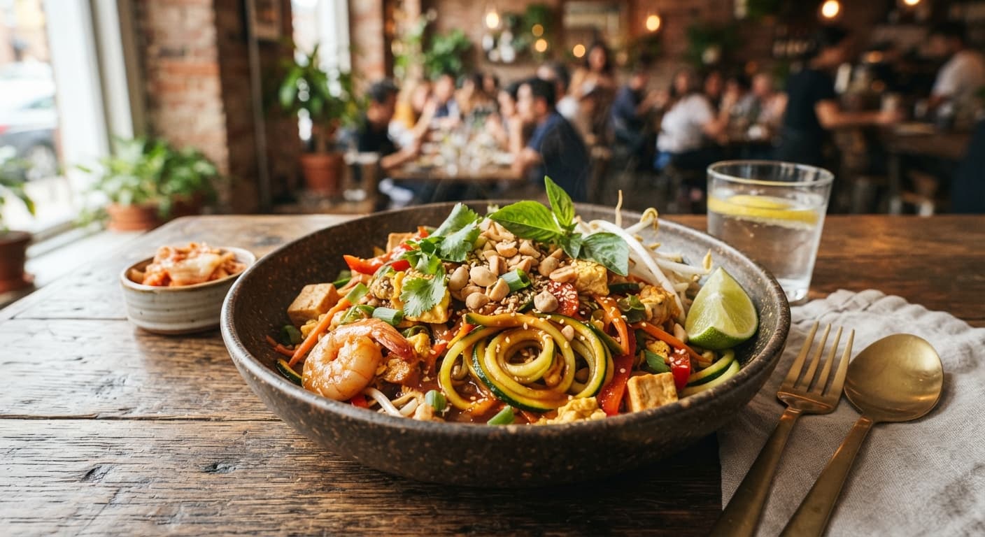 Korean‑Style Spicy Pad Thai with Zucchini Noodles