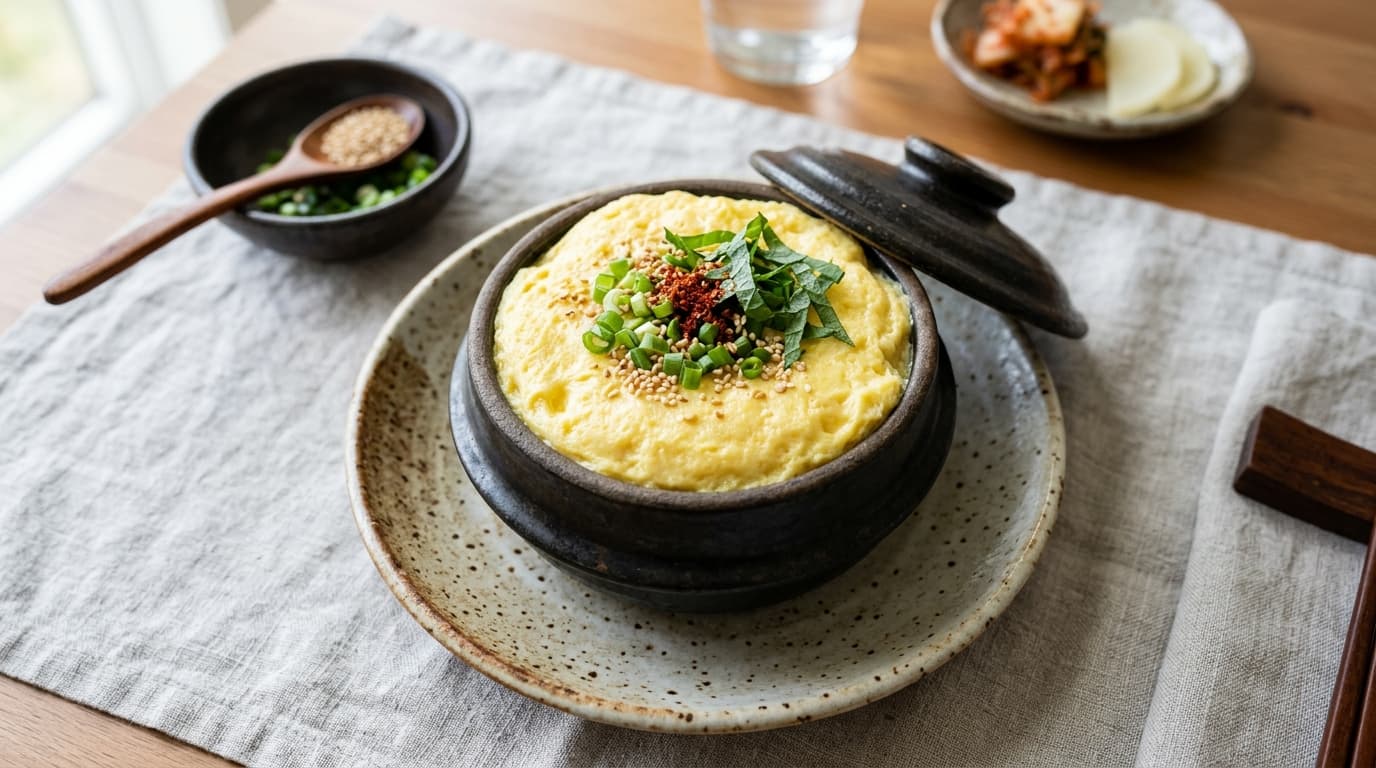 Korean-Style Steamed Egg Soufflé (Gyeran-jjim)