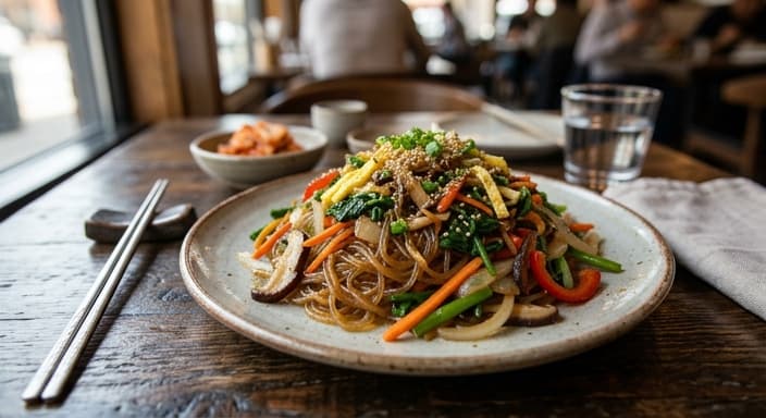 Korean Vegetable Japchae (Stir-Fried Glass Noodles)
