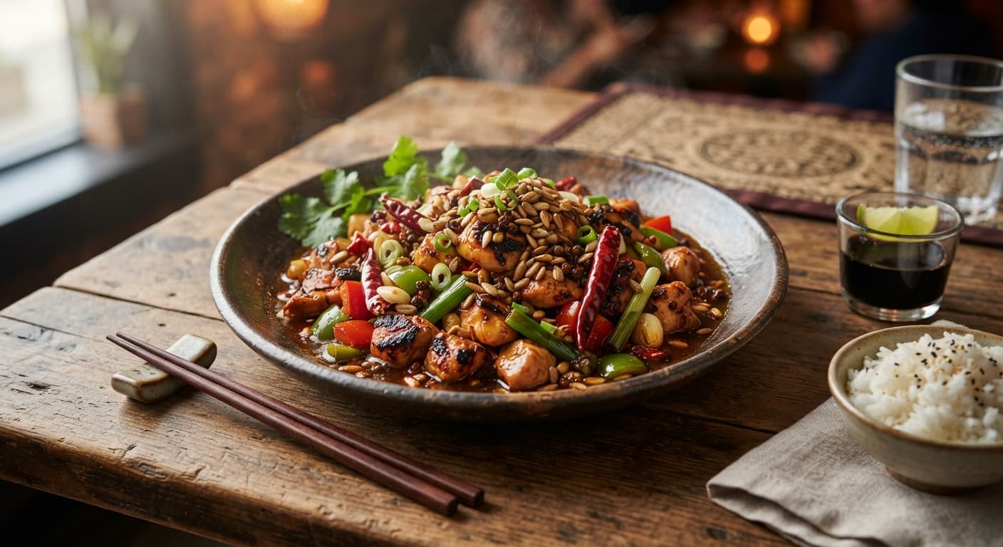 Kung Pao-Style Chicken with Sunflower Seeds