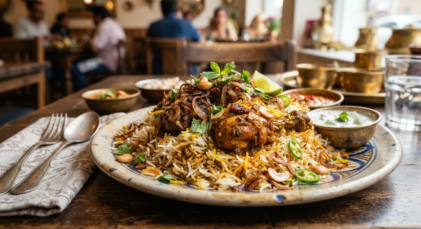 Layered Hyderabadi Chicken Biryani