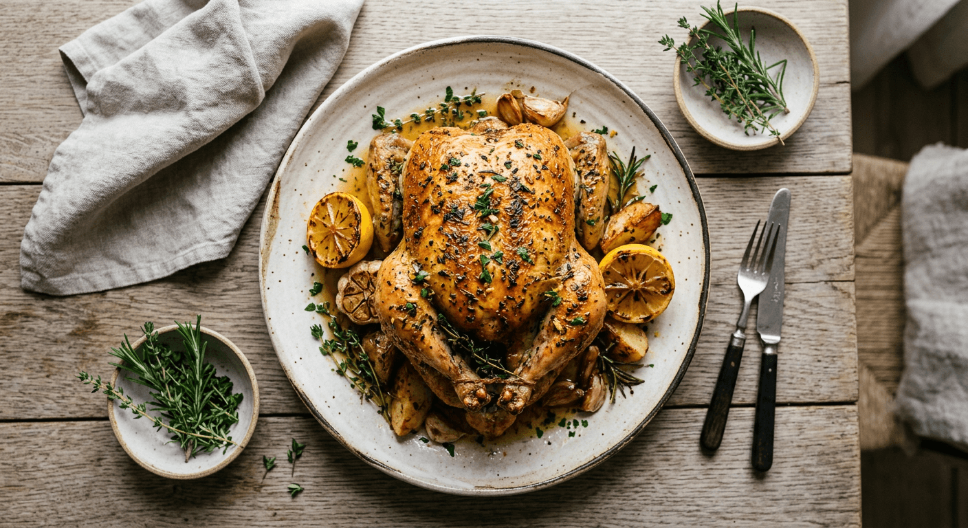 Lemon Garlic Herb Roasted Chicken
