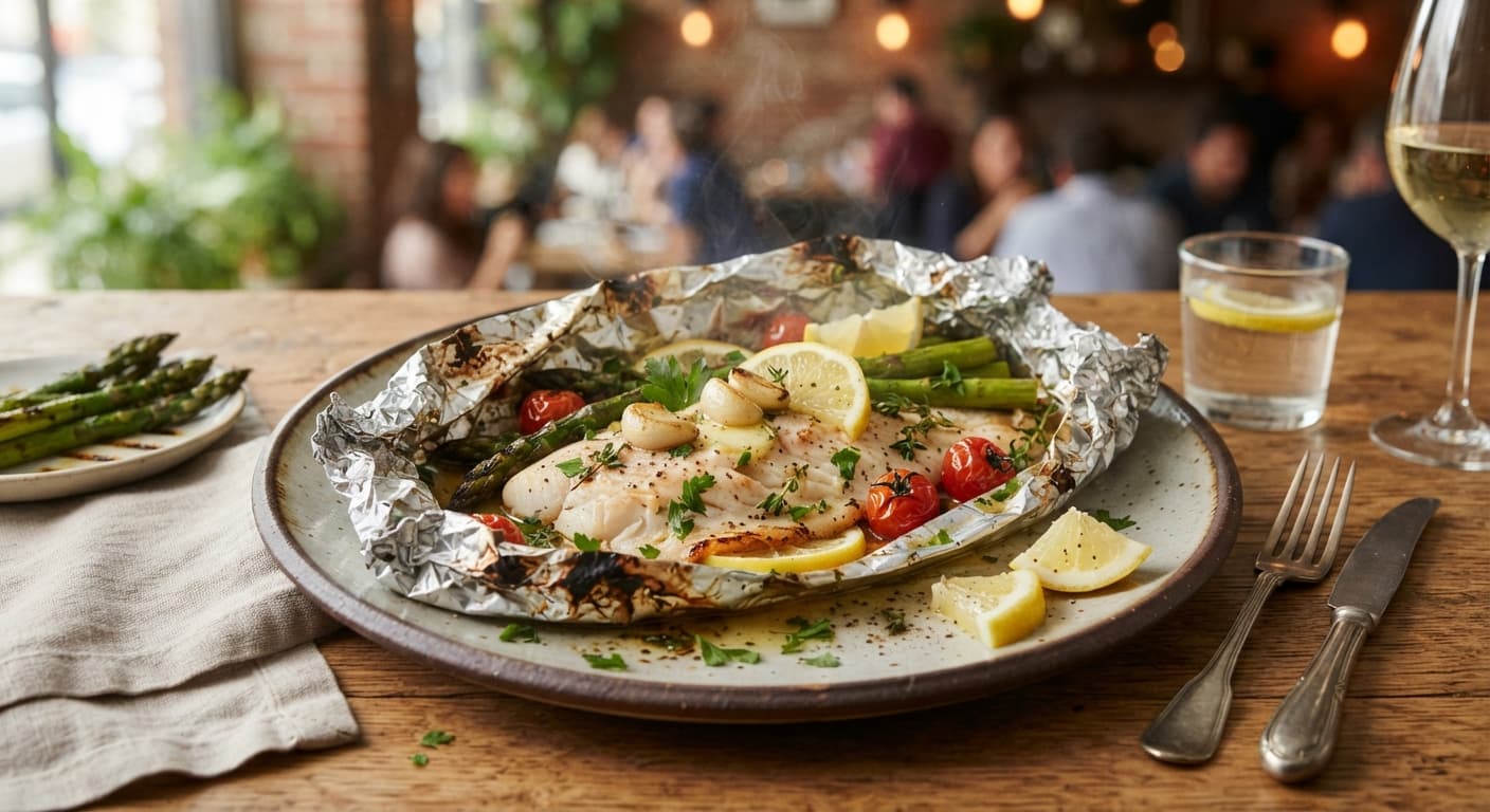 Lemon‑Garlic Tilapia Foil Packets