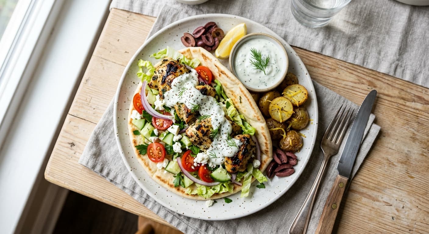 Lemon Herb Chicken Sheet Pan Gyros