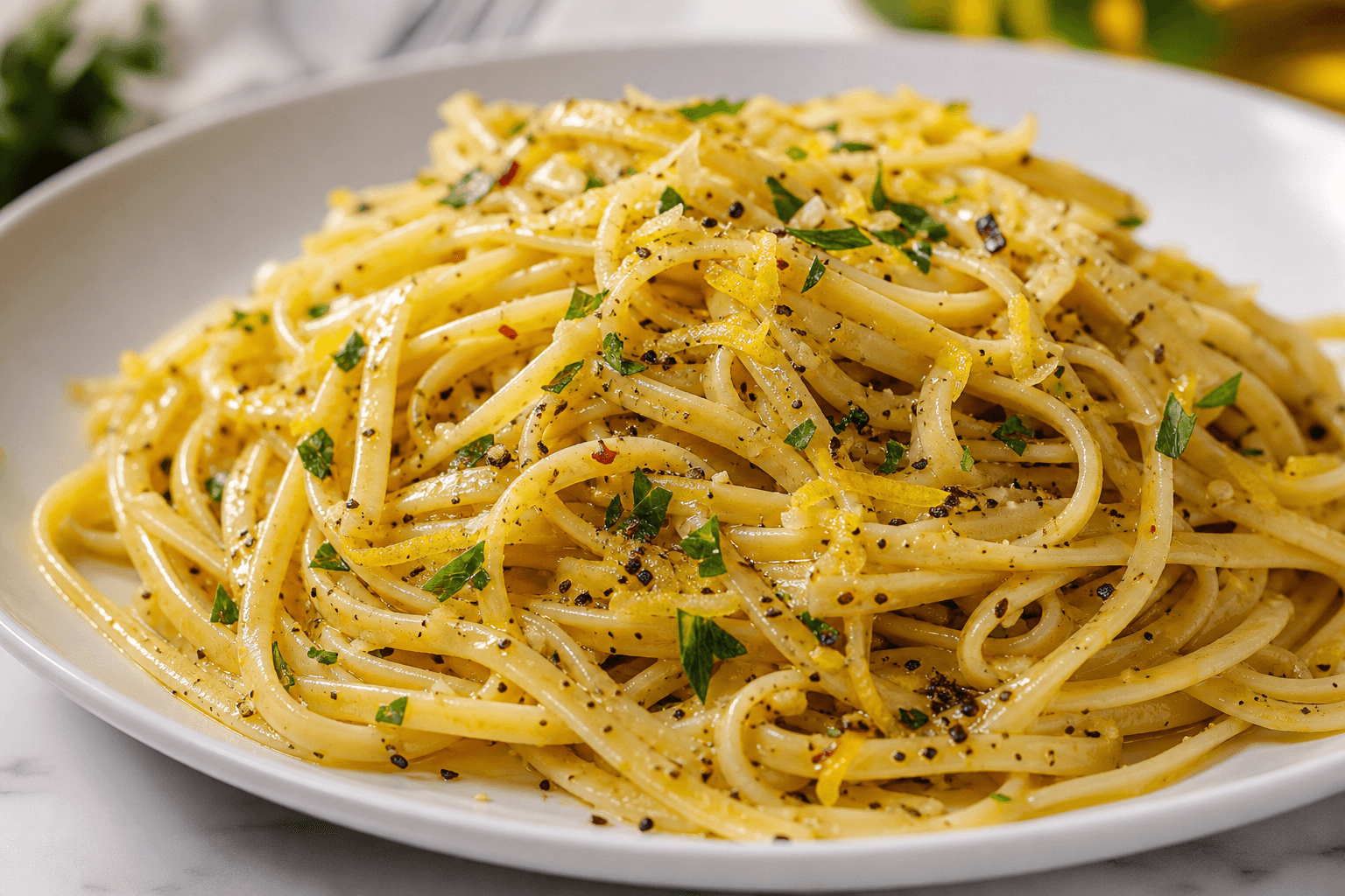 Lemon Pepper Pasta with Olive Oil