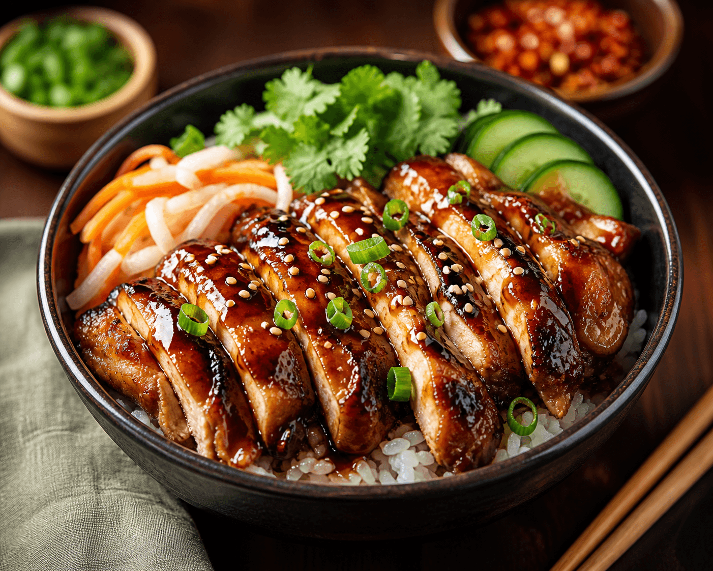 Lemongrass Chicken Bowl with Teriyaki-Style Soy Ginger Glaze