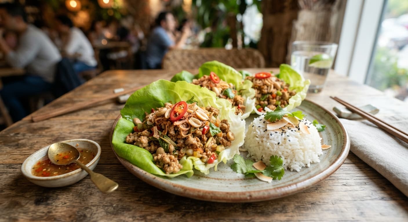 Lemongrass Turkey Lettuce Cups with Coconut Rice