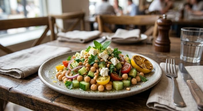 Lemony Chickpea & Cucumber Salad with Feta