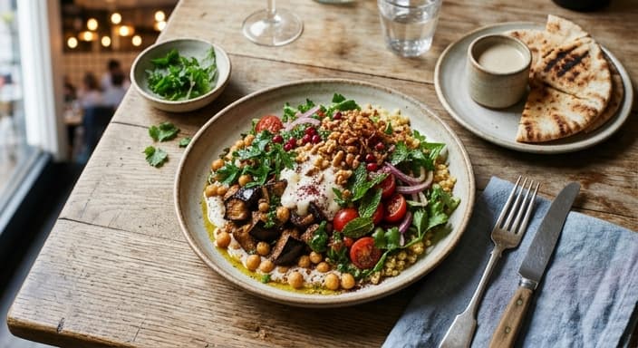 Levantine Eggplant & Tahini Bowl with Herbs