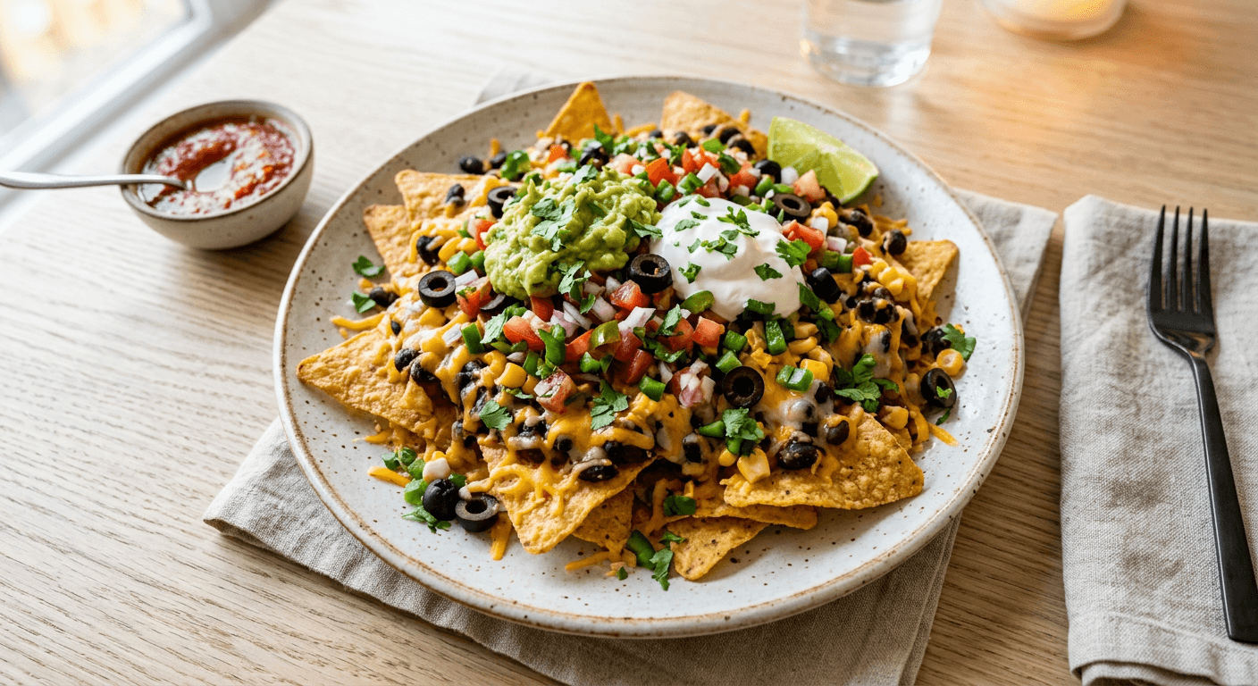 Loaded Vegetarian Nachos Supreme