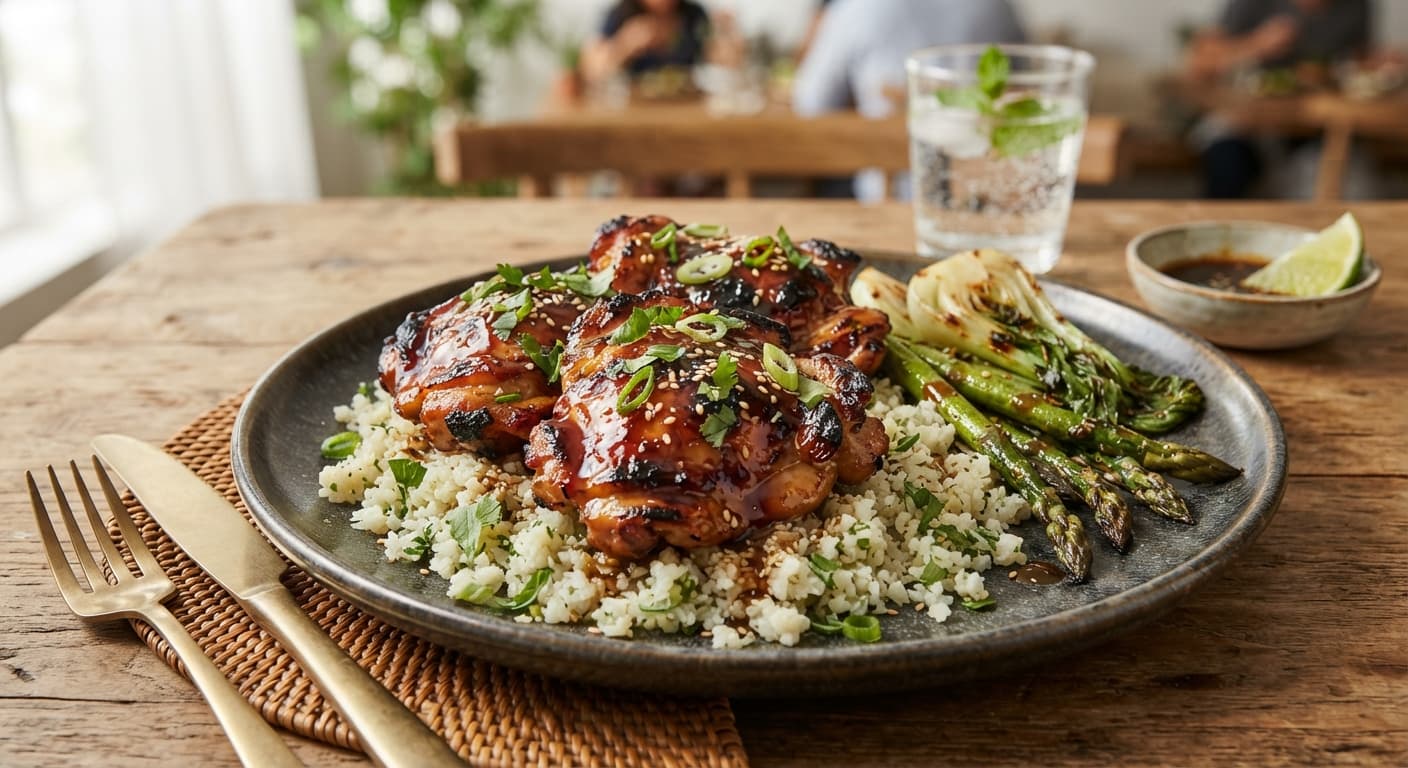 Low‑Carb Char Siu Chicken Thighs with Coconut‑Lime Glaze