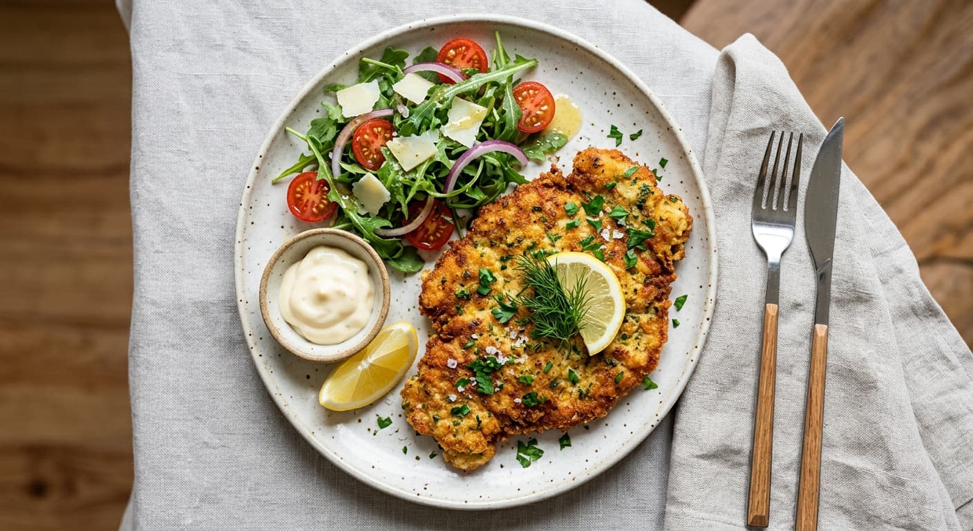 Low-Carb Egg-Crusted Chicken Schnitzel