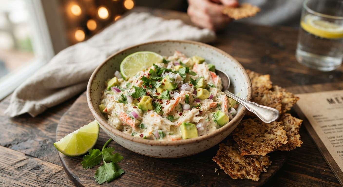 Low‑Carb Imitation Crab Avocado Lime Dip