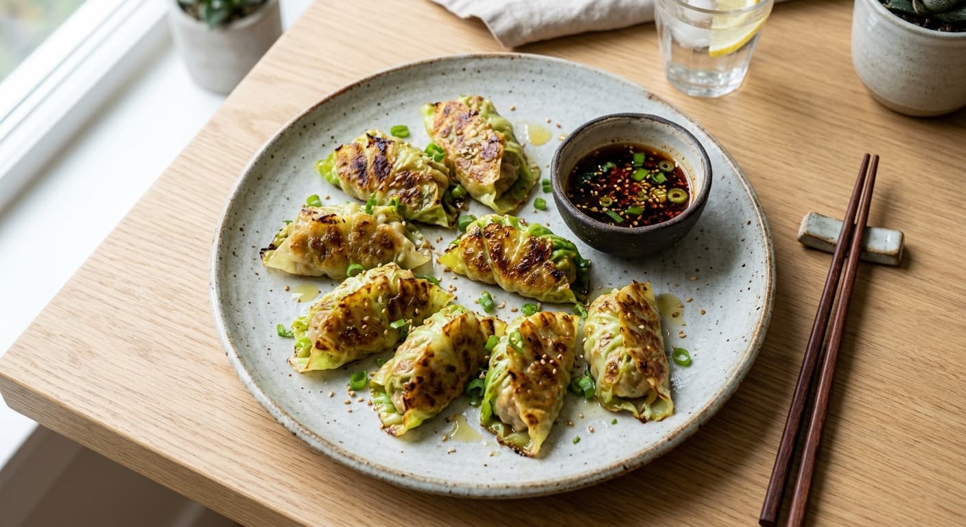 Low-Carb Pork Gyoza with Cabbage Wrappers